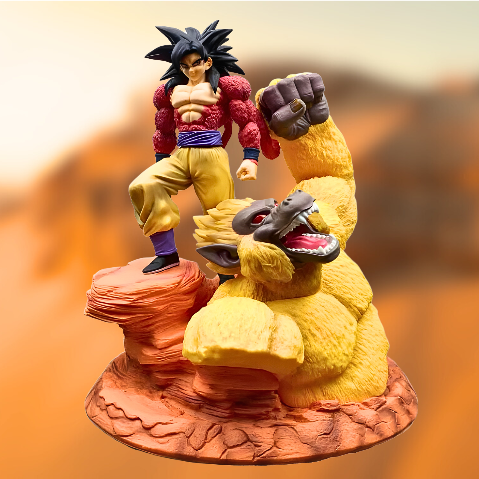 Figurine Dragon Ball Goku & Singe Géant Doré