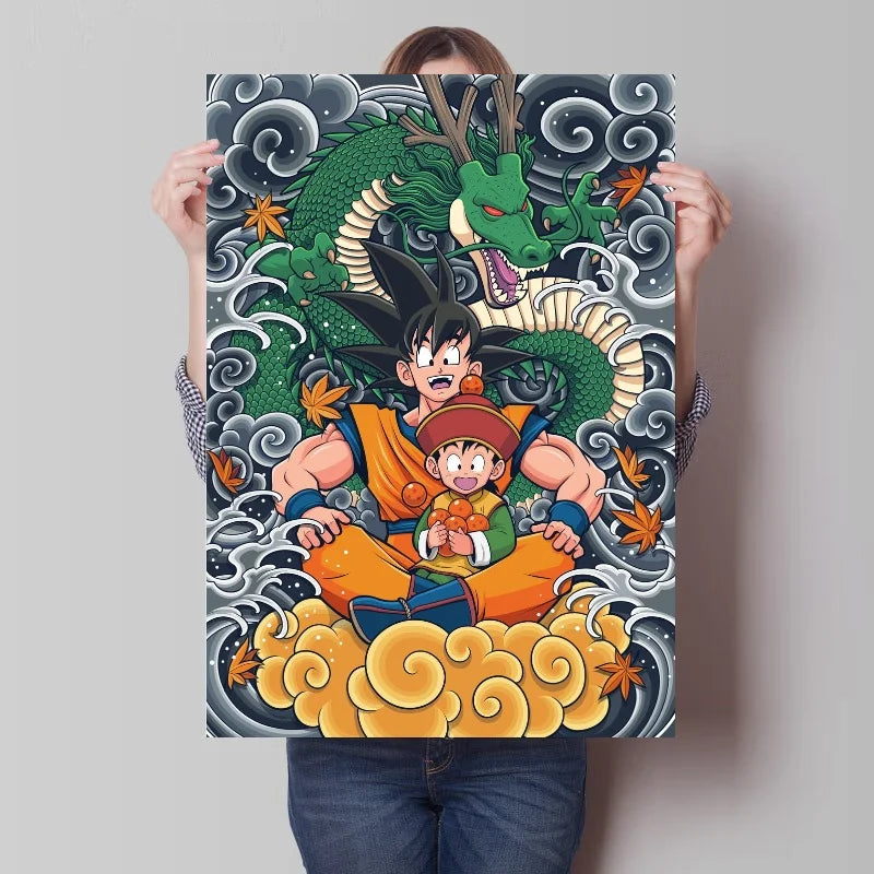 Poster Dragon Ball Goku & Gohan Nuage Magique