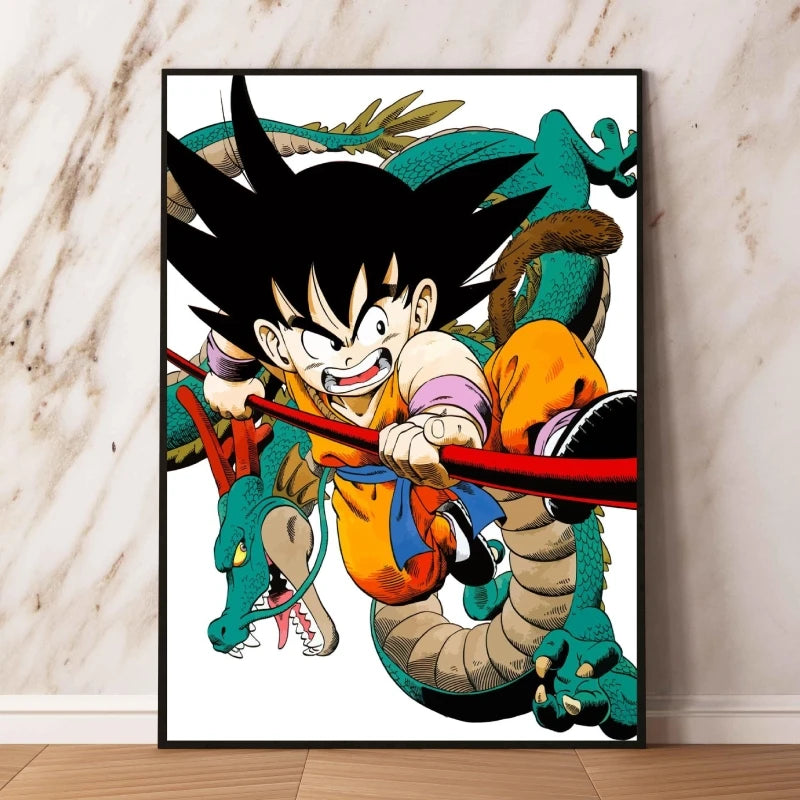 Poster Dragon Ball Goku Bâton Magique & Shenron