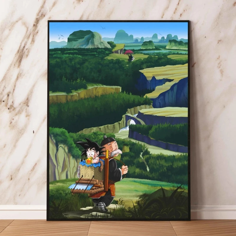 Poster Dragon Ball Goku et Grand-Père