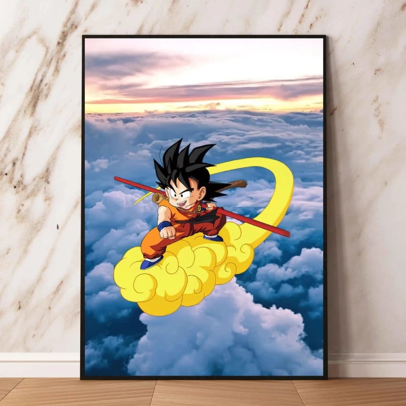 Poster Dragon Ball Aventures de Goku sur son Nuage Magique