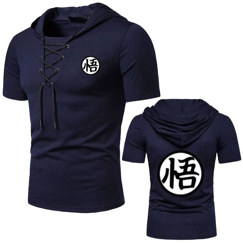 T-Shirt Dragon Ball Kanji Go Bleu Marine