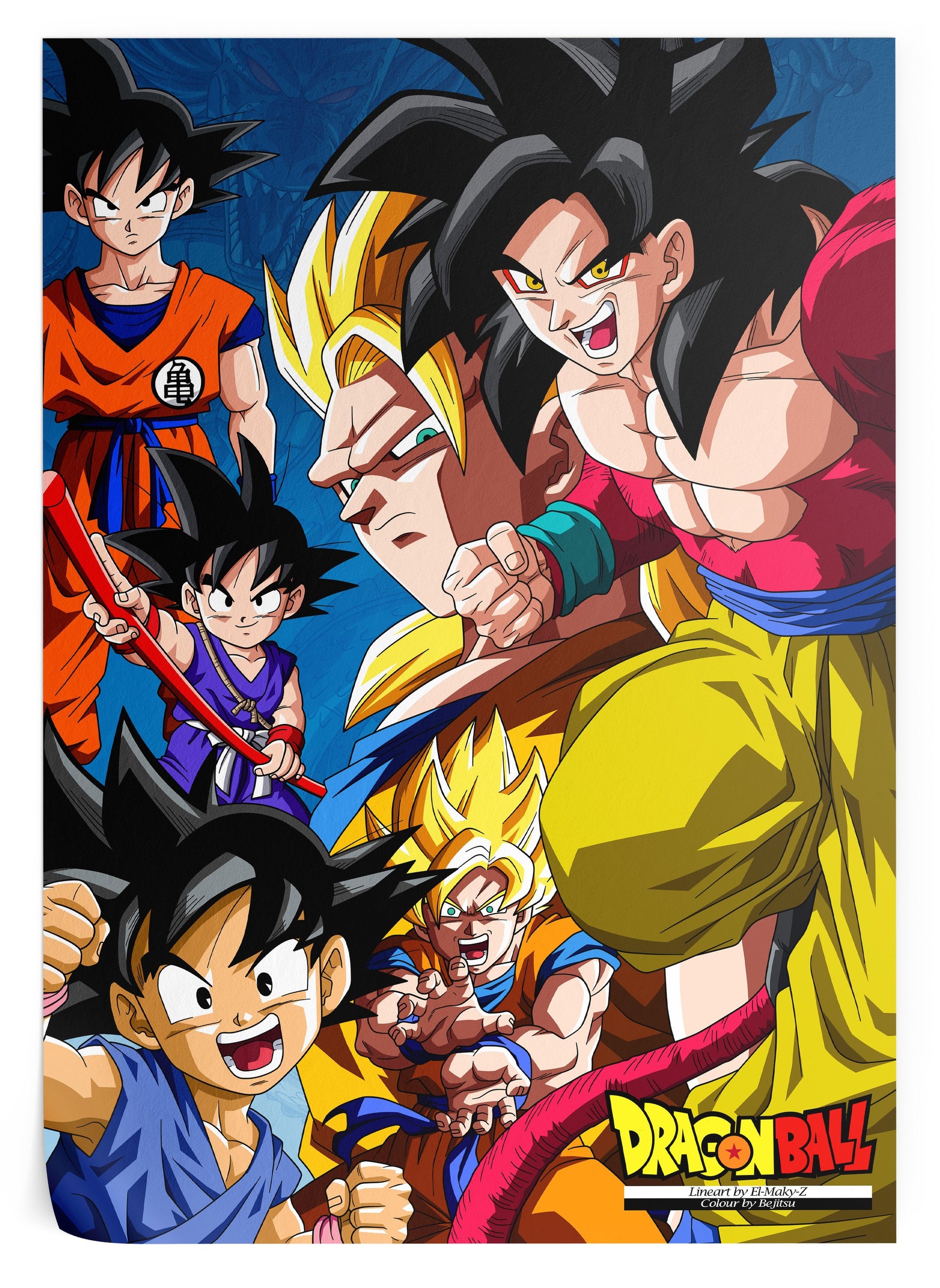 Póster Dragon Ball Z - Evoluciones de Goku