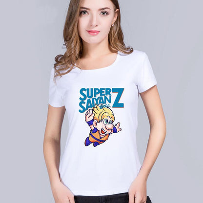 T-Shirt DBZ Femme Goku Mario Bros
