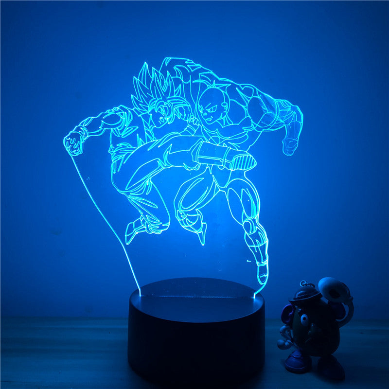 Lampe LED 3D Dragon Ball Goku vs Jiren le Gris