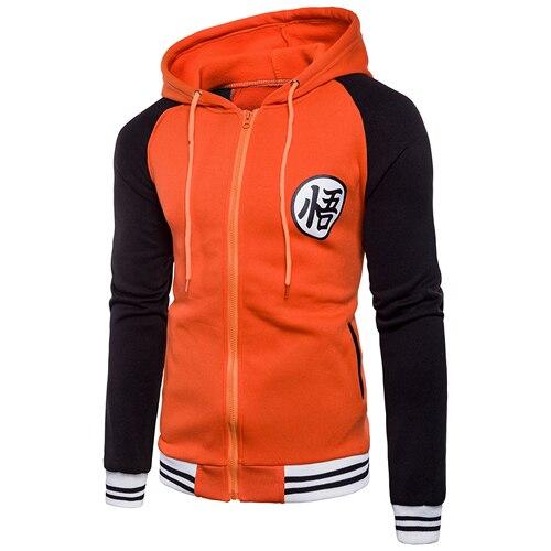 DBZ Kanji Go Zip Sweatshirt (Orange &amp; Black)