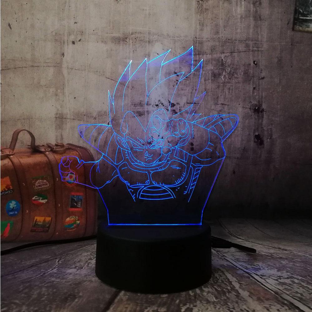 Lampe LED 3D Dragon Ball Prince Vegeta Combat