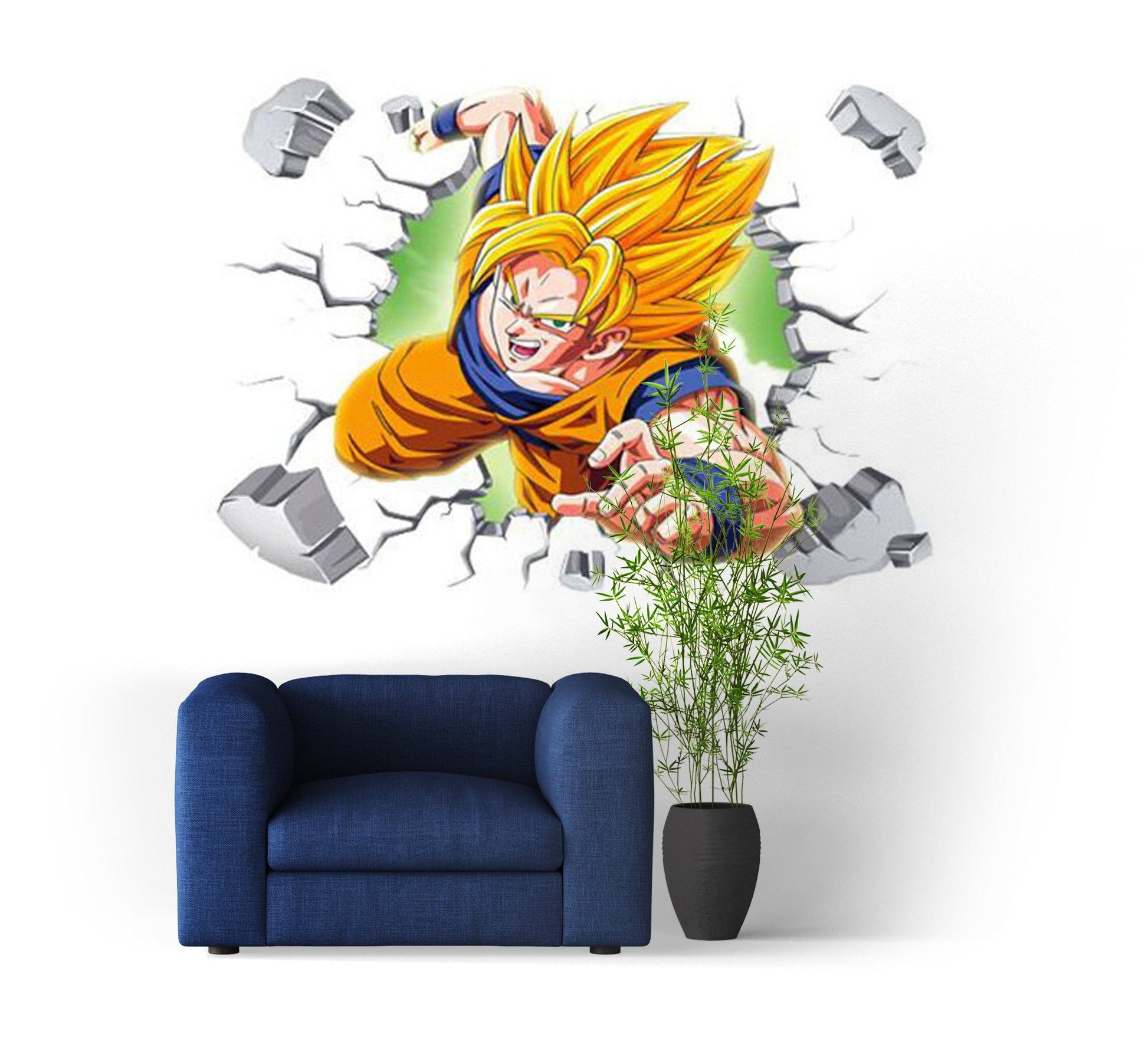 Sticker Mural Dragon Ball Goku Fureur Guerrière