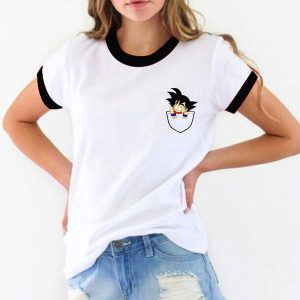 T-Shirt Dragon Ball Z Femme Goku Pocket