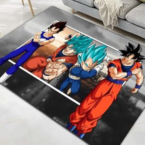 Tapis Dragon Ball Goku & Vegeta Super Saiyan Bleu