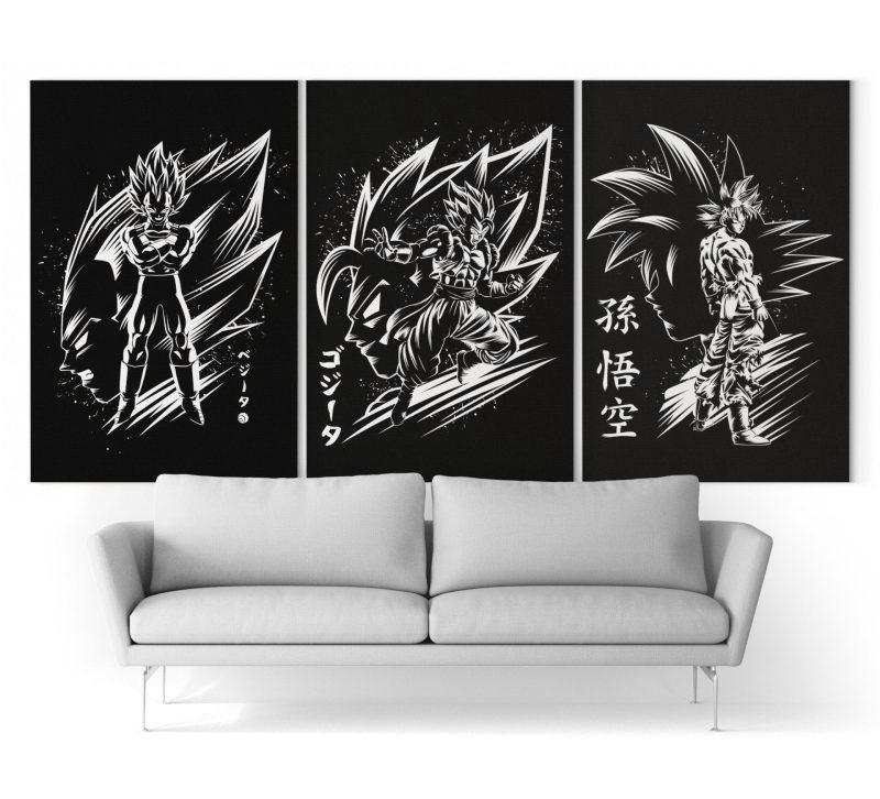 Tableau Dragon Ball Noir et Blanc