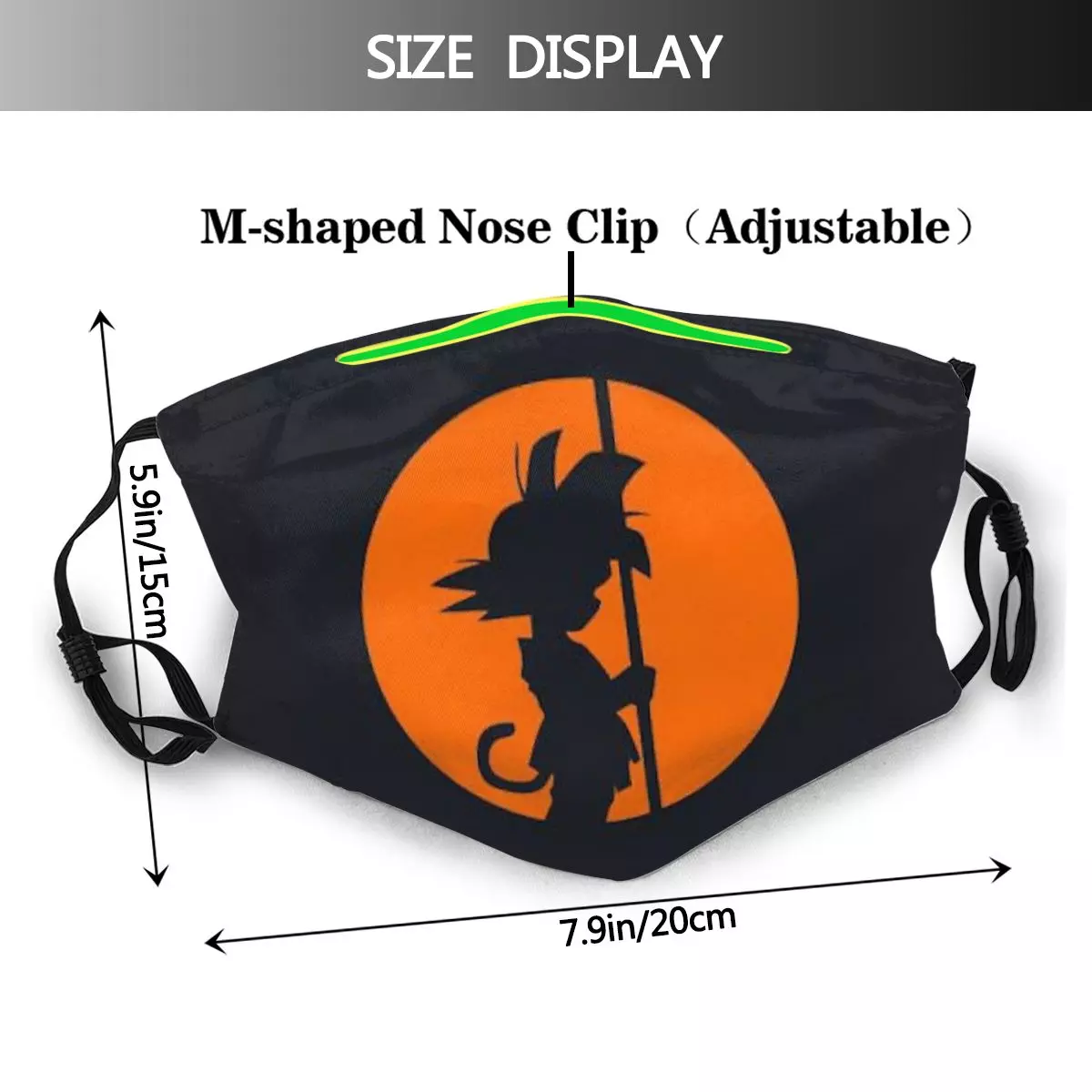 Son Goku Child Shadow Drawing Mouth Face Mask Dragon Ball Z Gohan Shonen Manga Protection Reusable Washable Masks With Filters – Image 3