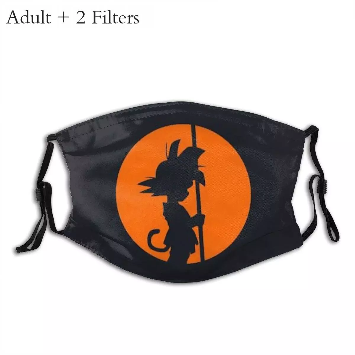 Son Goku Child Shadow Drawing Mouth Face Mask Dragon Ball Z Gohan Shonen Manga Protection Reusable Washable Masks With Filters – Image 2