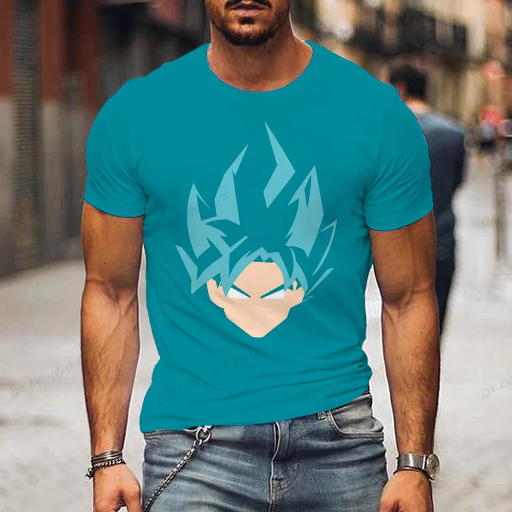 T-Shirt Dragon Ball Vegetto Saiyan Bleu Tête