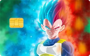 Sticker Carte Bancaire Dragon Ball Vegeta God Blue