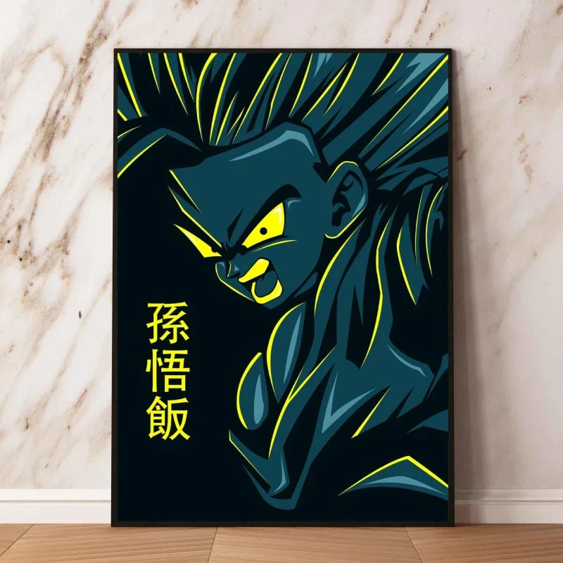 Poster Dragon Ball Gohan Kamehameha Père-Fils